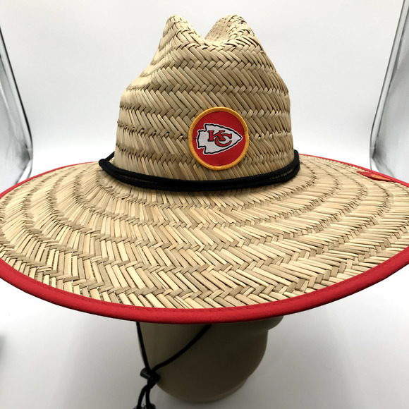 New Era NFL Straw Hat Kansas City Chiefs Sun Shade Unisex Red Black Yellow - Picture 1 of 7